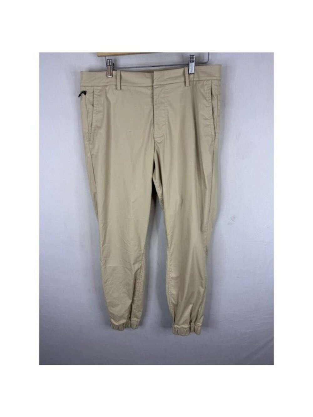 Kit and Ace Technical Jogger Pants Tan Khaki Stretch Commuter Tapered Mens 34x30